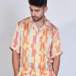 Arya Giri Men Classic Fit Abstract Printed Cuban Collar Casual Shirt image 4