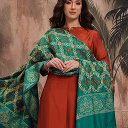 Sangria Ethnic Motifs Woven Design Ethnic Shawl with Tasseled Border-image-47