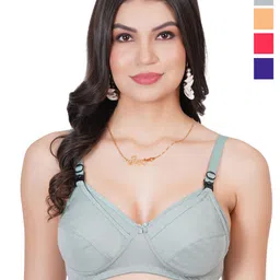 Liigne Pack Of 4 Full Coverage Non Padded Cotton Maternity Bra-picture-11