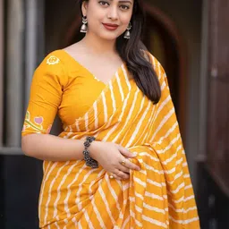 Moda Rapido Leheriya Printed Block Print Saree image 4