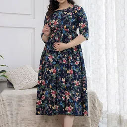 Nayo Floral Print Maternity Maxi Dress image 2