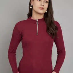 Trend Level Women High Neck Cotton Top-image-97