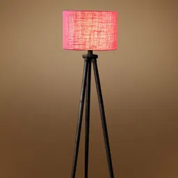 Devansh Pink & Black Wooden Tripod Floor Lamp image 2