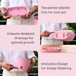 eha Set Of 2Pink Textured PlantersPot image 4