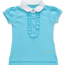 BAESD Girls Polo Collar Puff Sleeves Cotton T-shirt-picture-50