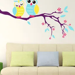LANSTICK Tree With Birds Self-Adhesive Wall Sticker image 2