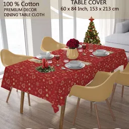 HOME COLORS.IN Multicoloured Cotton 6-Seater Table Cover image 2