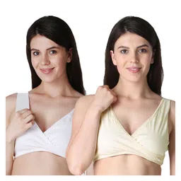 Morph Maternity Pack Of 2 Leak Proof Sleep Nursing Bras - Cream & White-picture-24