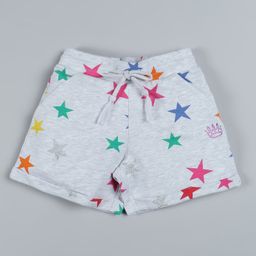 Plum Tree All Over Stars Printed Shorts - Grey Melange-picture-7