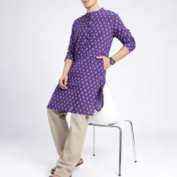 Anouk Rustic Floral Printed Mandarin Collar Straight Kurta image 4