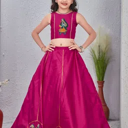 Anneca Girls Patchwork Ready to Wear Lehenga &-picture-13