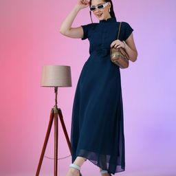 Raiyani Enterprise Women Short Sleeves A-Line Maxi Dress-picture-16