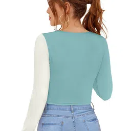 sanjana  silk SANJANA SILK Women Colourblocked Regular Top image 3