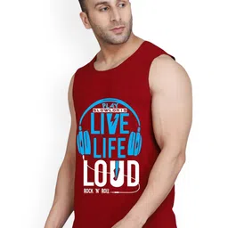 SLOWLORIS Pack Of 2 Scoop Neck Sleeveless Cotton Gym Vests image 3