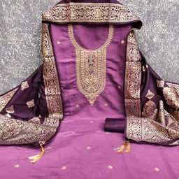 LeeliPeeri Designer Embroidered Unstitched Dress Material image 2