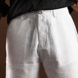 Campus Sutra Men Striped Comfort Relaxed Fit Cotton Trousers image 5