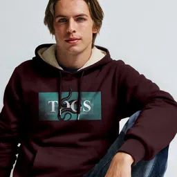 TOGS & TERRE Men Graphic Printed Hooded Sweatshirt image 4