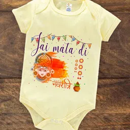 Babywish Navratri Special Printed Pure Cotton Bodysuit-image-65