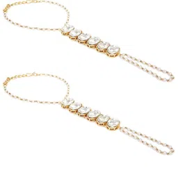 Anouk Women 2 Kundan Handcrafted Ring Bracelet image 4