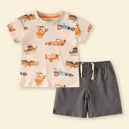 INCLUD Boys Printed Round Neck T-Shirt With Shorts image 2