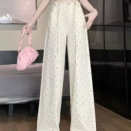 StyleCast Women Floral Printed Loose Fit High-Rise Parallel Trousers-image-8