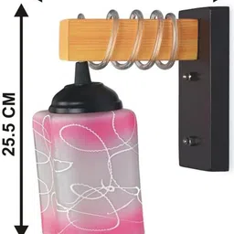 SOMIL Pink Glass Cylinder Printed Wall Lamps image 5
