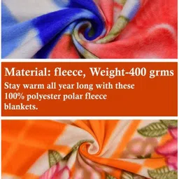 bsb home Multicoloured Set of 2 Floral AC Room 120 GSM Single Bed Blanket image 2