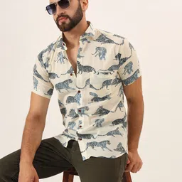 MILLENNIAL MEN Men Comfort Sheer Printed Casual Shirt image 1