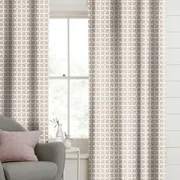 CASABLEU Anthem Doha Pink 2 Pieces Geometric Printed Room Darkening Long Door Curtains-picture-49