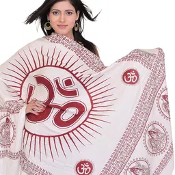 Exotic India Women Sanatana Dharma Prayer Printed Shawl with Large Printed Om-picture-16