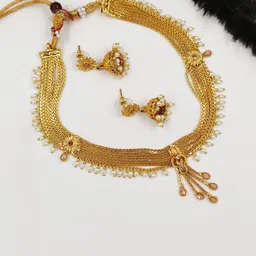 JYONA Gold-Plated Artificial Stones & Beads Studded Jewellery Set-picture-14
