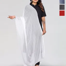 Moda Rapido Selection Of 4 Woven Design Tasselled Ethnic Dupattas-image-48