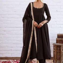 CaniBani Women Panelled Gotta Patti Kurta with Trousers & With Dupatta image 5