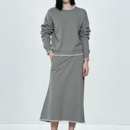 Mast & Harbour Round-Neck Top With Skirt Co-Ords Set-picture-31