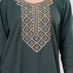 HARGUN NIGHT WEAR Embroidered Maxi Nightdress image 3