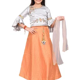 ORIEX THE ORIGINAL FASHION Girl's Ethnic Motifs Embroidered Fit & Flare Maxi Dress-picture-7