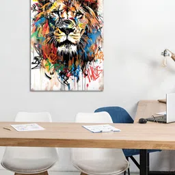 Craftnest creations White & Yellow Single Piece Canvas Birds and Animals Wall Paintings image 2