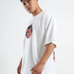 THE BEETEL HOUSE Men Printed Drop-Shoulder Sleeves Applique T-shirt image 2