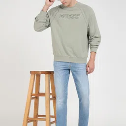 GUESS Men Ribbed Round Neck Pullover Sweatshirt image 4