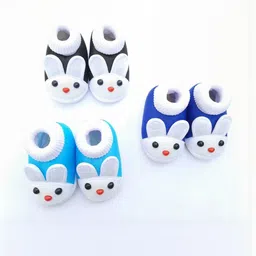 LMN CHILD CARE Unisex Kids Pack of 3 Cotton Booties-picture-32