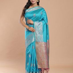 House of Pataudi Woven Design Zari Art Silk Banarasi Saree-picture-49