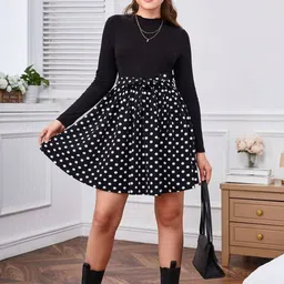 Kidotsav Polka Dot Print Fit & Flare Midi Dress-picture-57