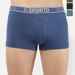 Sporto by Macho Men Pack Of 4 Combed Cotton Short Trunks-picture-11