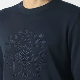 V Dot Embroidered Long Sleeves Round Neck Sweatshirt image 3