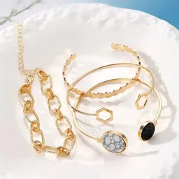 DressBerry Women 4 Gold-Plated Cuff Bracelet-picture-40