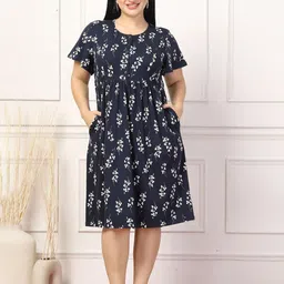 House Of Zelena Floral Print Maternity Fit & Flare Dress image 1