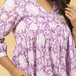 SPARSA Women Floral Printed Fit & Flare Midi Dress image 5