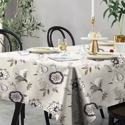 CASABLEU Grey Set of 2 Floral 6-Seater Table Cover-image-6