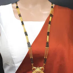COLOUR OUR DREAMS Women Gold-Plated Artificial Beads Mangalsutra-picture-44