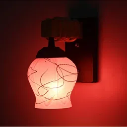 1ST TIME Pink & White Colourblocked Wood Contemporary Rectangle Shaped Wall Lamp image 5